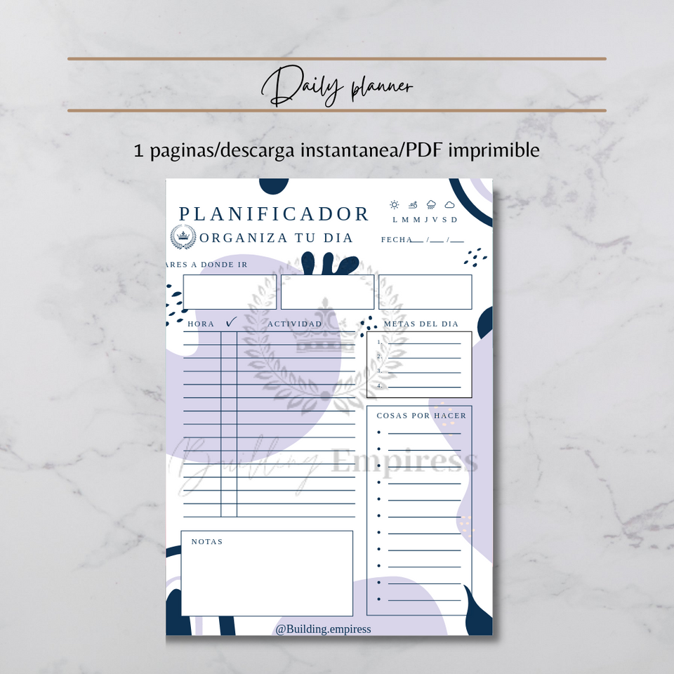 Plantilla "daily planner hombres" (PDF)