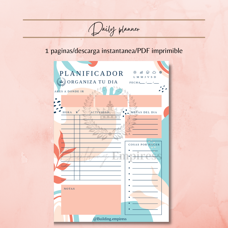 Plantilla "daily planner mujeres" (PDF)