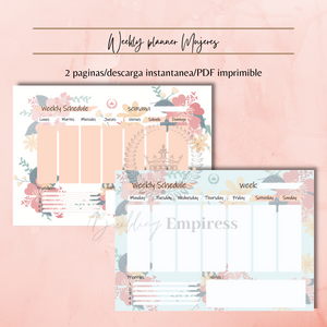 Plantilla "Weekly planner mujeres" (PDF)